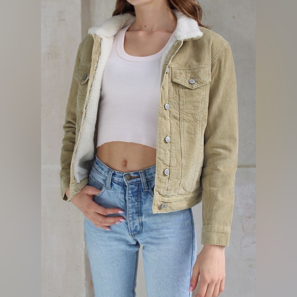 Brandy Melville Corduroy Cropped Jacket